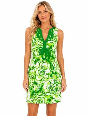 Lilly Pulitzer Janice Shift Dress Heart Breaker Resort White Green Women's XL
